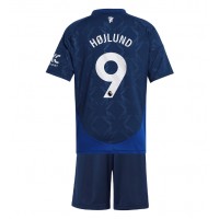 Manchester United Rasmus Hojlund #9 Fußballbekleidung Auswärtstrikot Kinder 2024-25 Kurzarm (+ kurze hosen)